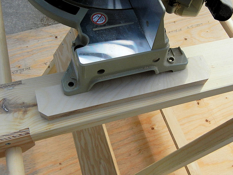 Cleats to hold the saw are marked.